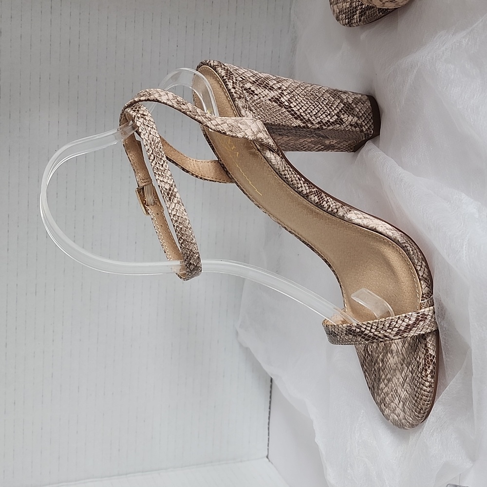 New Faux Snake skin Faux Leather Chunky Heel